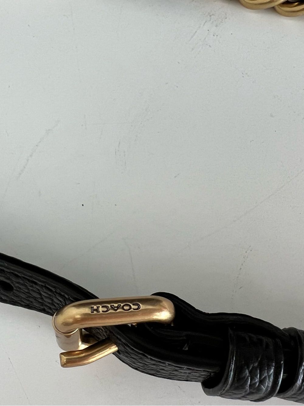 Coach Black Pebbled Leather Shoulder Bag with Gold Hardware - Picture 14 of 15